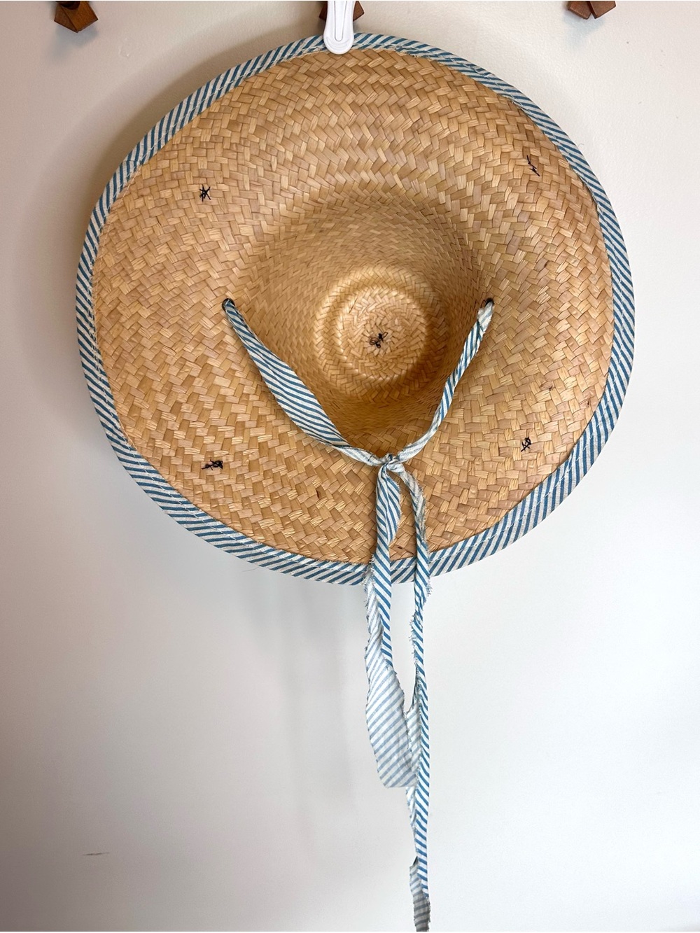 Vintage 1950s Straw Sun Hat with Raffia Details - Rare Mid-Century MCM - Picture 7 of 10